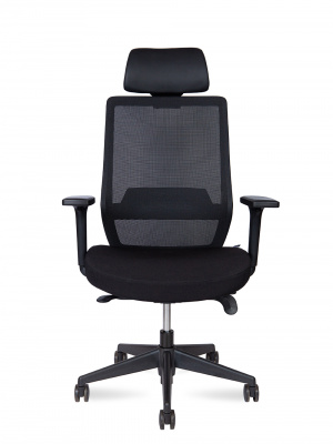 Кресло офисное / Mono black / черный пластик / черная ткань / черная сетка, купить в Сыктывкаре