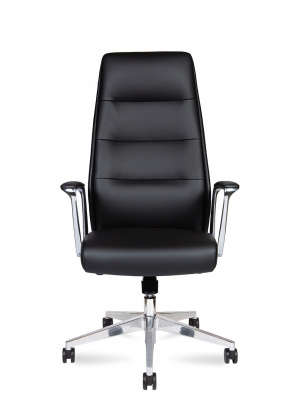 Кресло офисное / Nancy black / алюминиевая  база / черная экокожа, купить в Сыктывкаре