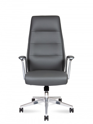 Кресло офисное / Nancy grey / алюминиевая  база / серая экокожа, купить в Сыктывкаре