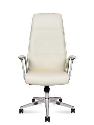 Кресло офисное / Nancy ivory / алюминиевая  база / слоновая кость экокожа, купить в Сыктывкаре