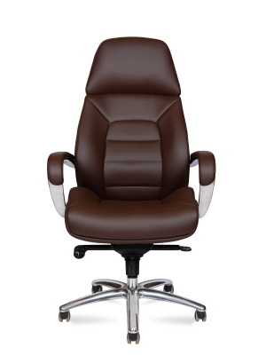 Кресло офисное / Porsche / коричневая  экокожа / алюминий крестовина, купить в Сыктывкаре