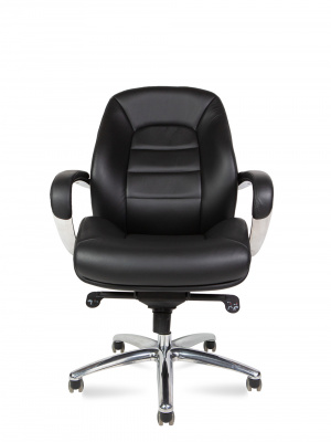 Кресло офисное / Porsche LB / черная  кожа/ алюминий крестовина, купить в Сыктывкаре