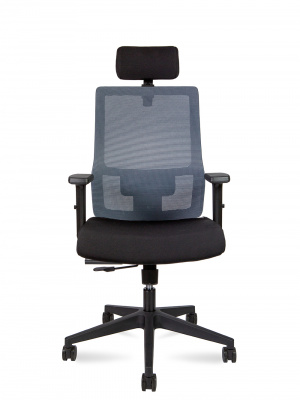 Кресло офисное / Techo / черный пластик / серая сетка / черная ткань, купить в Сыктывкаре