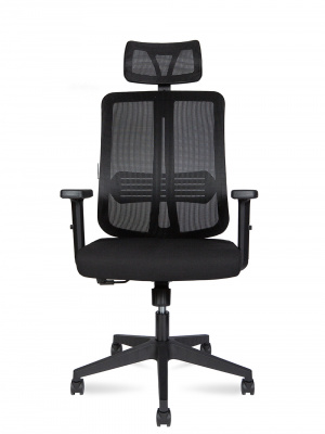 Кресло офисное / Tema 2D / черный пластик / черная сетка / черная ткань, купить в Сыктывкаре