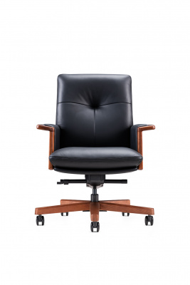 Кресло офисное / Vivaldi black LB / черная кожа / деревянная крестовина, купить в Сыктывкаре