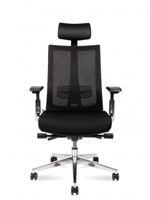 Кресло офисное / Vogue aluminium / черный пластик / черная сетка / черная ткань / аллюминевая база, купить в Сыктывкаре