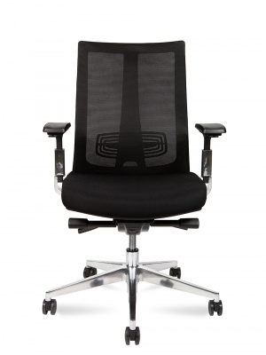 Кресло офисное / Vogue aluminium LB / черный пластик / черная сетка / черная ткань / алюминий база, купить в Сыктывкаре