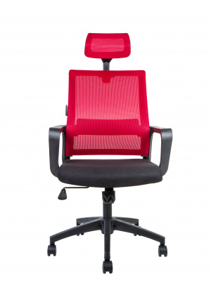 Кресло офисное / Бит / черный пластик / красная сетка / черная ткань, купить в Сыктывкаре