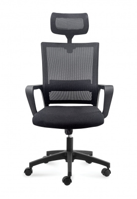 Кресло офисное / Бит / черный пластик / черная сетка / черная ткань, купить в Сыктывкаре