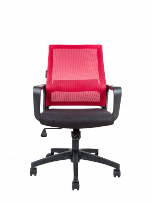 Кресло офисное / Бит LB / черный пластик / красная сетка / черная ткань, купить в Сыктывкаре