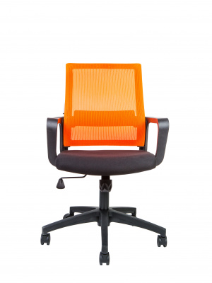 Кресло офисное / Бит LB / черный пластик / оранжевая сетка / черная ткань, купить в Сыктывкаре