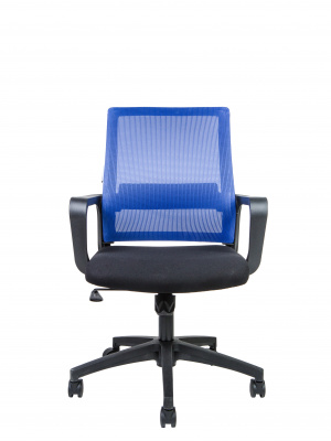 Кресло офисное / Бит LB / черный пластик / синяя сетка / черная ткань, купить в Сыктывкаре