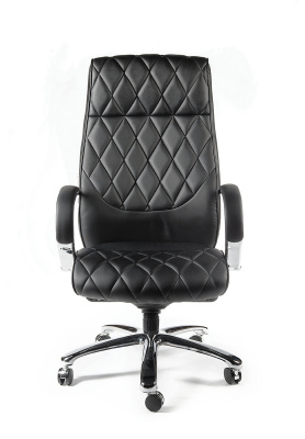 Кресло офисное / Бонд / (black) сталь + хром / черная экокожа, купить в Сыктывкаре