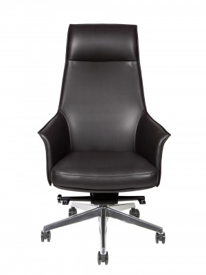 Кресло офисное / Бордо / черно-коричневая экокожа / алюминиевая крестовина, купить в Сыктывкаре