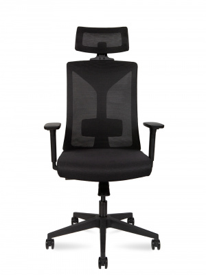 Кресло офисное / Бостон / черная сетка / черная ткань / черный пластик, купить в Сыктывкаре