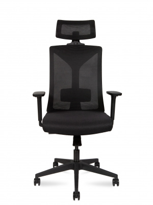 Кресло офисное / Бостон SL / черная сетка / черная ткань / черный пластик / чернная крестовина, купить в Сыктывкаре