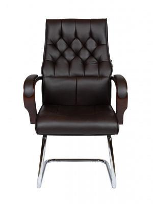 Кресло офисное / Боттичелли CF / дерево / темно-коричневая кожа, купить в Сыктывкаре