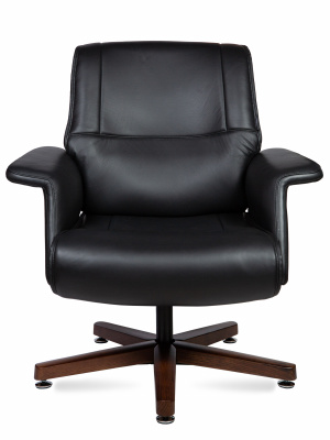 Кресло офисное / Вагнер CF / черная кожа/ натуральное дерево, купить в Сыктывкаре