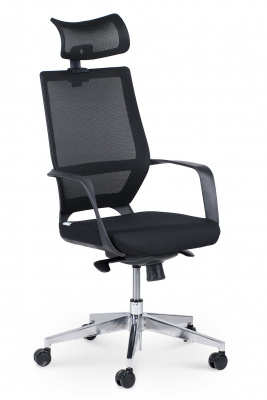 Кресло офисное / Варио / черный пластик / черная сетка / черная ткань, купить в Сыктывкаре