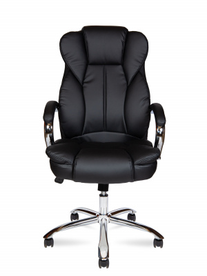 Кресло офисное / Верса / (black) сталь + хром / черная экокожа, купить в Сыктывкаре