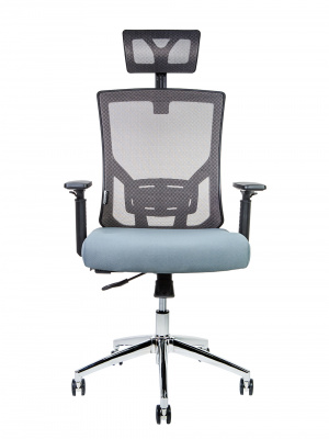 Кресло офисное / Гарда SL / черный пластик / серая сетка / серая сидушка / крестовина хром, купить в Сыктывкаре