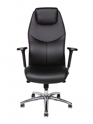 Кресло офисное / Леман / черная экокожа/ алюминий крестовина, купить в Сыктывкаре