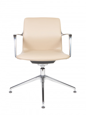 Кресло офисное / Лилль CF / бежевая экокожа/ алюминий крестовина, купить в Сыктывкаре