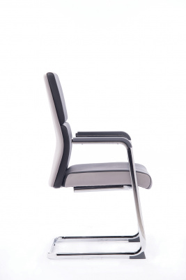 Кресло офисное / Лондон CF / хром / темно серая+светло серая (вставки) экокожа, купить в Сыктывкаре