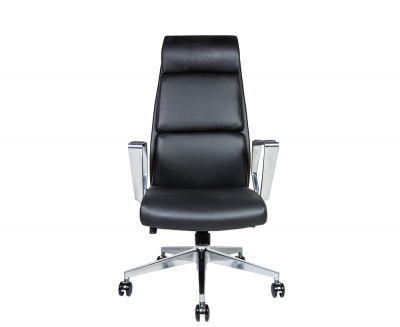 Кресло офисное / Лондон ЛЮКС / хром / черная экокожа, купить в Сыктывкаре