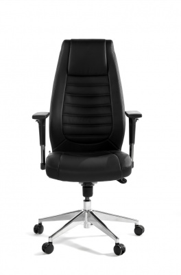 Кресло офисное / Лорд / черная экокожа / алюминий крестовина, купить в Сыктывкаре