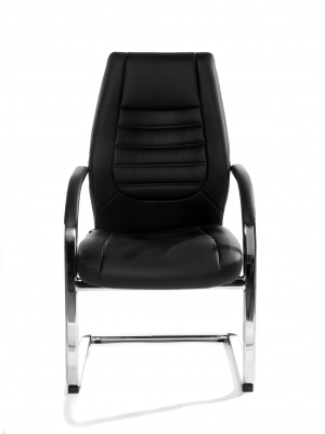 Кресло офисное / Лорд CF / черная экокожа/ хром полозья, купить в Сыктывкаре