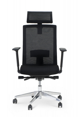Кресло офисное / Партнер aluminium / черный пластик / черная сетка / черная ткань (мультиблок), купить в Сыктывкаре