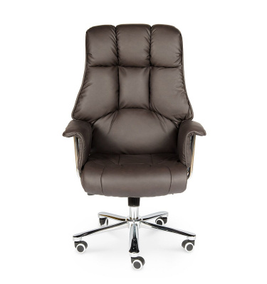 Кресло офисное / Президент / сталь + хром / темно-коричневая кожа, купить в Сыктывкаре