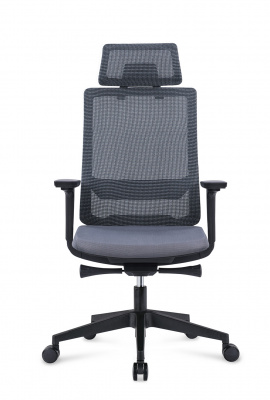 Кресло офисное / Рейн / черный  пластик /черная сетка / черная ткань, купить в Сыктывкаре