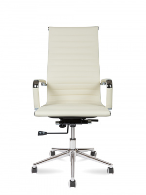 Кресло офисное / Техно / хром / слоновая кость экокожа, купить в Сыктывкаре