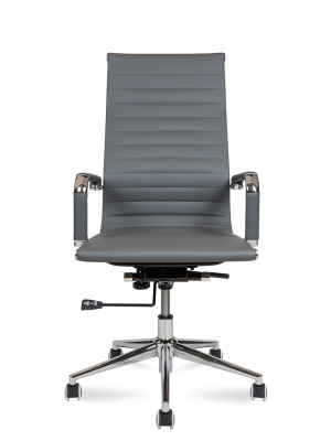 Кресло офисное / Техно / хром / серая экокожа, купить в Сыктывкаре
