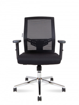 Кресло офисное / Торонто LB / база хром / черный пластик / черная сетка / черная ткань, купить в Сыктывкаре