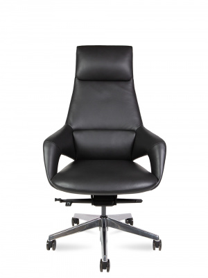 Кресло офисное / Шопен / черная кожа / алюминий крестовина, купить в Сыктывкаре