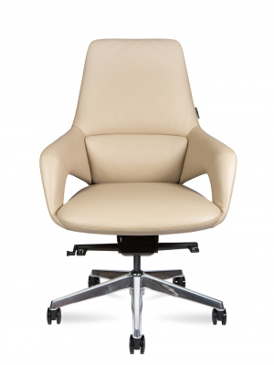 Кресло офисное / Шопен LB / бежевая кожа / алюминий крестовина, купить в Сыктывкаре