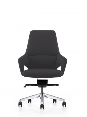 Кресло офисное / Шопен LB / черная кожа / алюминий крестовина, купить в Сыктывкаре