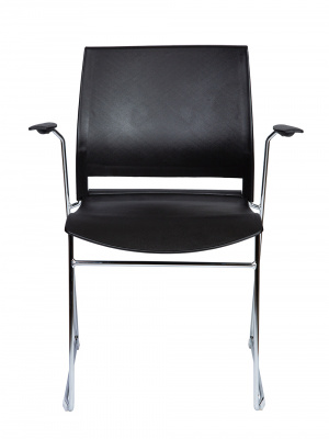 Стул / Five black / черный пластик / хром база с подлокотниками, купить в Сыктывкаре