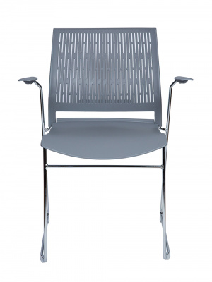Стул / Nine grey / серый пластик / хром база с подлокотниками, купить в Сыктывкаре