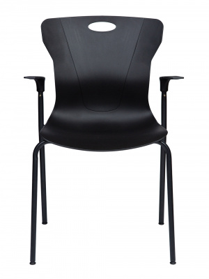 Стул / Seven black / черный пластик / черная база с подлокотниками, купить в Сыктывкаре