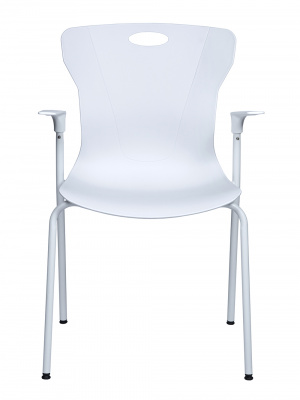Стул / Seven white / белый пластик / белая база с подлокотниками, купить в Сыктывкаре