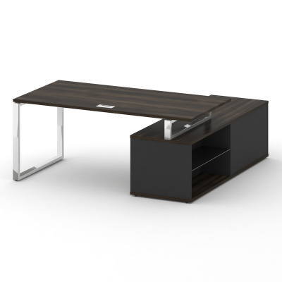 Shift Стол руководителя с опорной греденцией, левый SK.SRG-180 (L) Дуб Мали/Антрацит 1800*1800*753, купить в Сыктывкаре