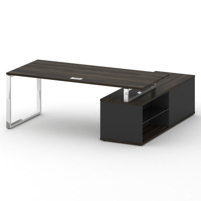 Shift Стол руководителя с опорной греденцией, левый SK.SRG-200 (L) Дуб Мали/Антрацит 2000*1800*753, купить в Сыктывкаре