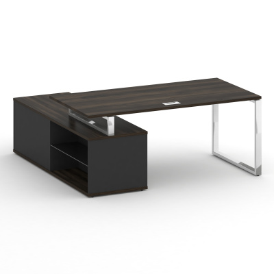 Shift Стол руководителя с опорной греденцией, правый SK.SRG-180 (R) Дуб Мали/Антрацит 1800*1800*753, купить в Сыктывкаре