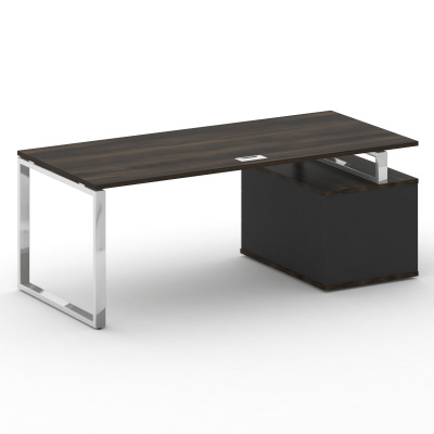 Shift Стол руководителя с опорной тумбой, левый SK.SRT-200 (L) Дуб Мали/Антрацит 2000*904*753, купить в Сыктывкаре