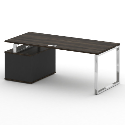 Shift Стол руководителя с опорной тумбой, правый SK.SRT-200 (R) Дуб Мали/Антрацит 2000*904*753, купить в Сыктывкаре