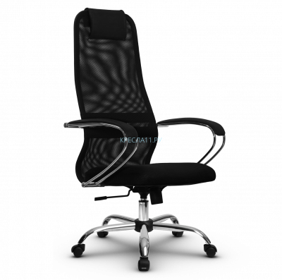 Кресло SU-BK-8 CH, черное, сетка, крестовина хром